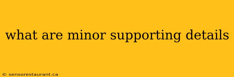 what are minor supporting details