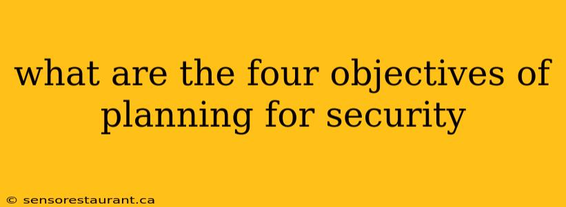 what are the four objectives of planning for security