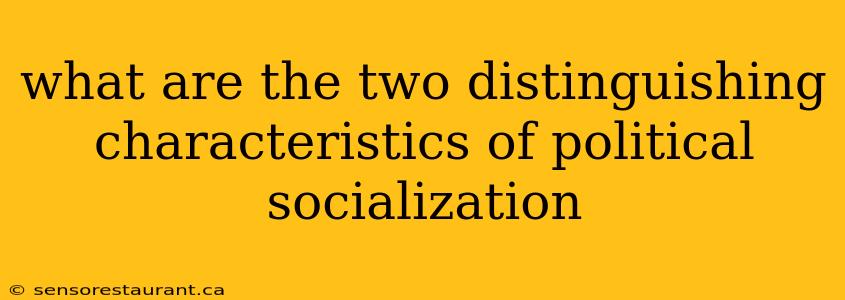 what are the two distinguishing characteristics of political socialization