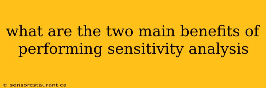 what are the two main benefits of performing sensitivity analysis