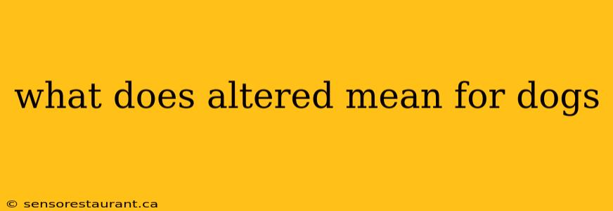 what does altered mean for dogs