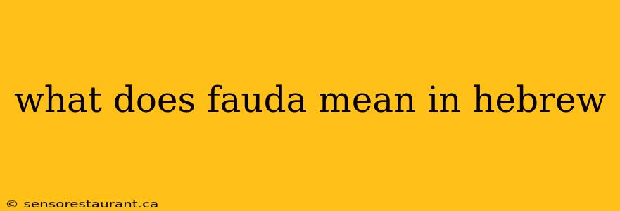 what does fauda mean in hebrew