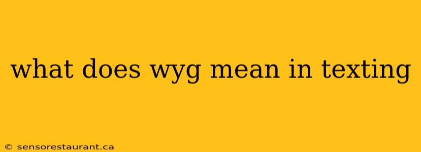 what does wyg mean in texting