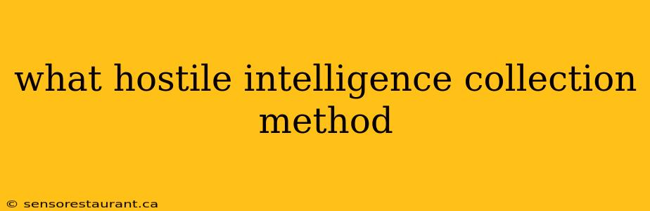 what hostile intelligence collection method