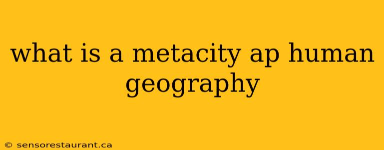 what is a metacity ap human geography