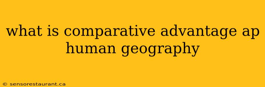 what is comparative advantage ap human geography