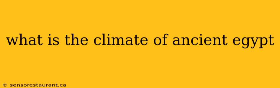 what is the climate of ancient egypt