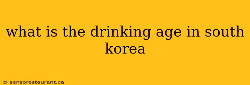 what is the drinking age in south korea