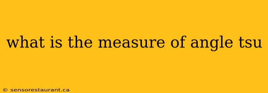 what is the measure of angle tsu