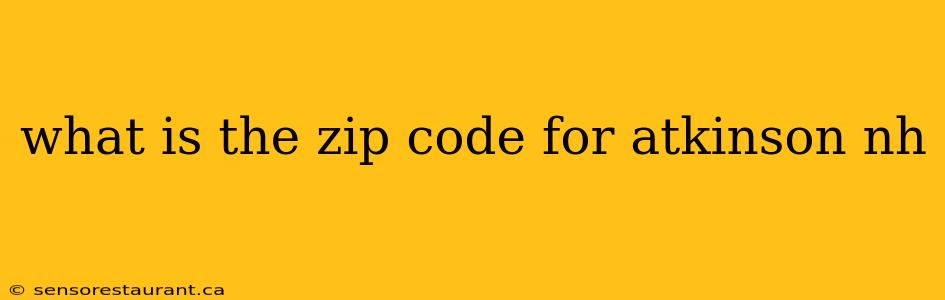 what is the zip code for atkinson nh