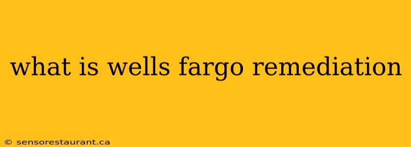 what is wells fargo remediation