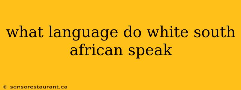 what language do white south african speak