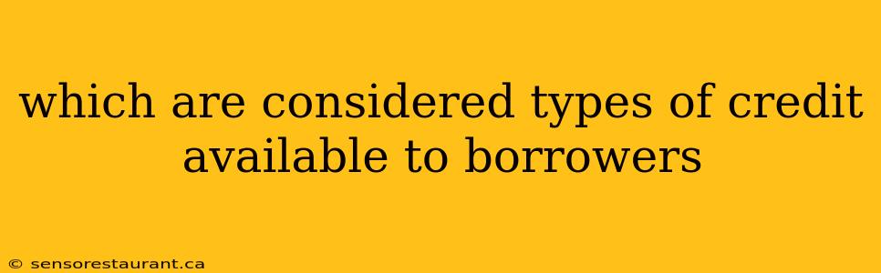 which are considered types of credit available to borrowers