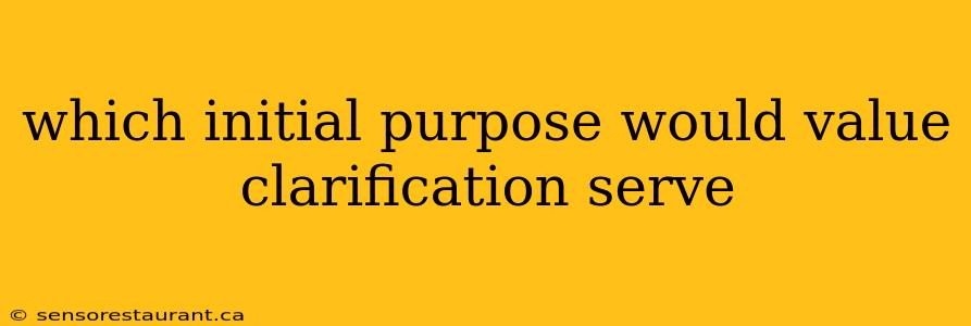 which initial purpose would value clarification serve