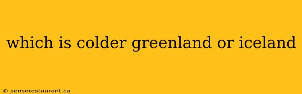 which is colder greenland or iceland