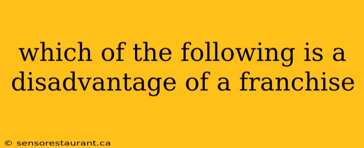 which of the following is a disadvantage of a franchise