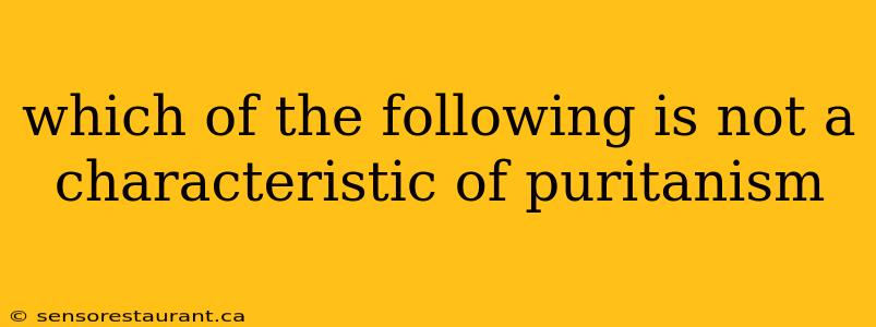 which of the following is not a characteristic of puritanism