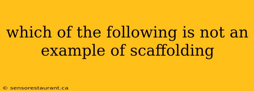 which of the following is not an example of scaffolding