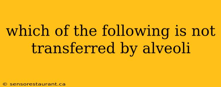 which of the following is not transferred by alveoli