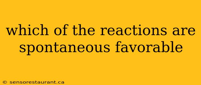 which of the reactions are spontaneous favorable