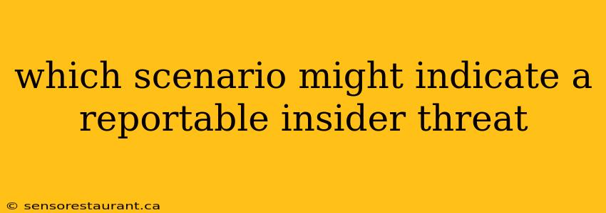 which scenario might indicate a reportable insider threat