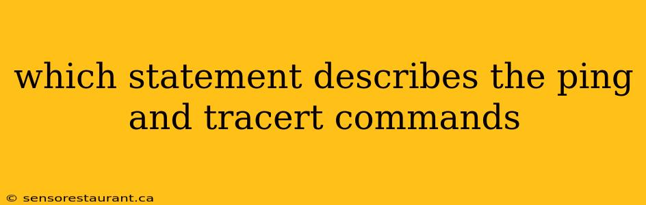 which statement describes the ping and tracert commands