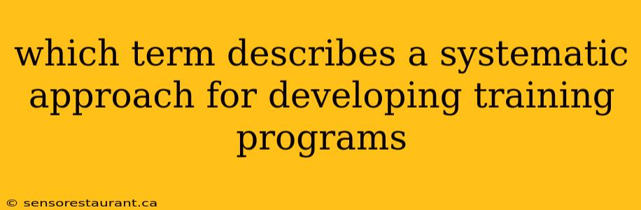 which term describes a systematic approach for developing training programs