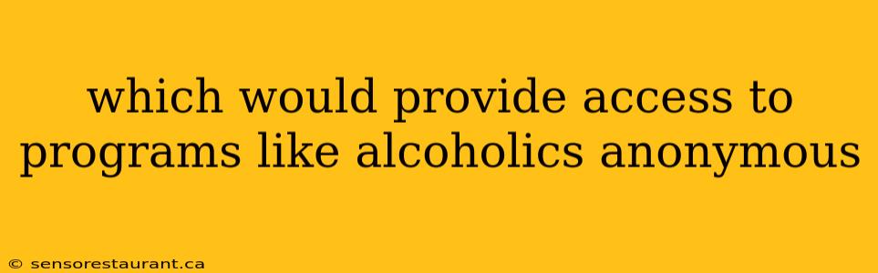 which would provide access to programs like alcoholics anonymous