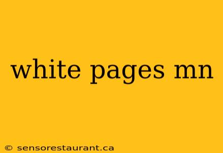 white pages mn