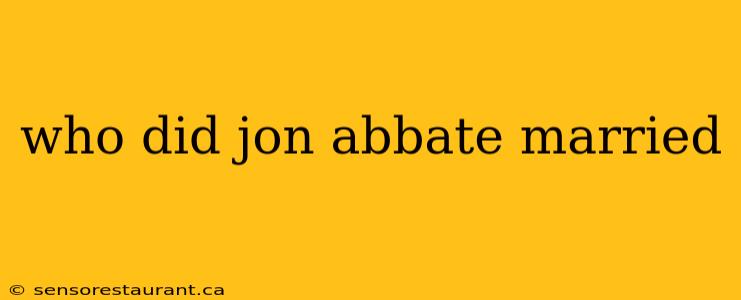 who did jon abbate married