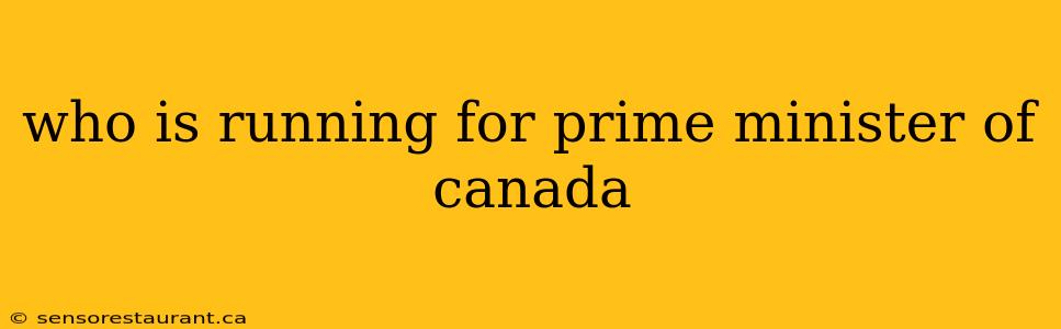 who is running for prime minister of canada