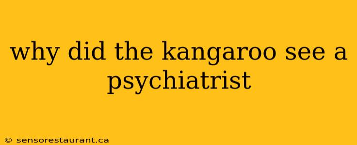 why did the kangaroo see a psychiatrist