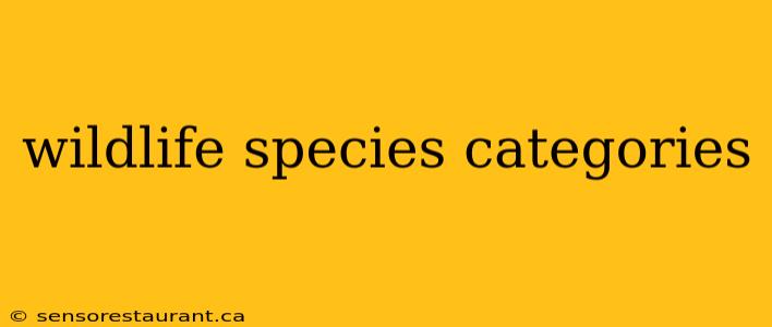 wildlife species categories